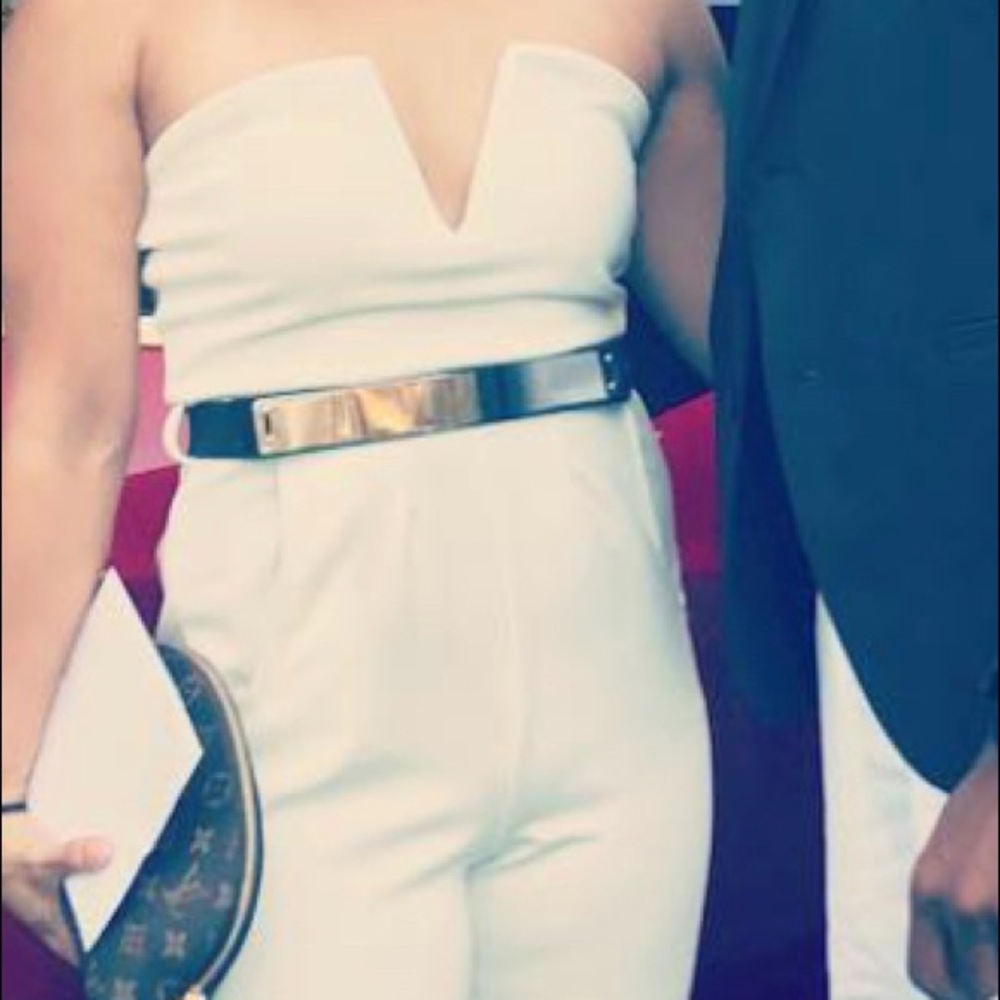 NWT White Strapless Jumpsuit - Picture 6 of 6